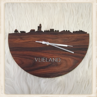 Klok skyline Vlieland palissander hout