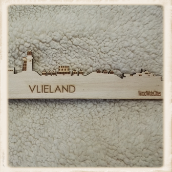 Skyline Vlieland magneet - blank hout