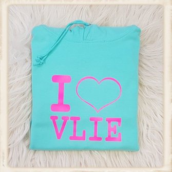 Kinder hoodie met I love Vlie print 