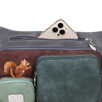 Squirrel -Donkergrijs , Petrol - SRL04