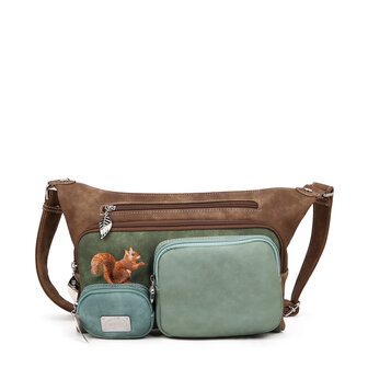 Squirrel - Bruin , Lichtblauw , Groen - SRL03