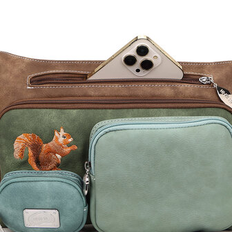 Squirrel - Bruin , Lichtblauw , Groen - SRL03