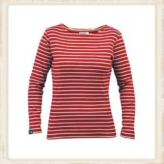 Bretons shirt lange mouw - rood naturel 