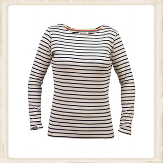 Breton shirt lange mouw - naturel navy