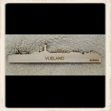 Skyline Vlieland magneet - blank hout