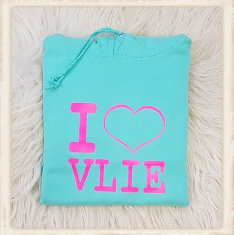 Kinder hoodie met I love Vlie print 