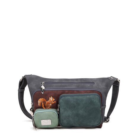 Squirrel -Donkergrijs , Petrol - SRL04