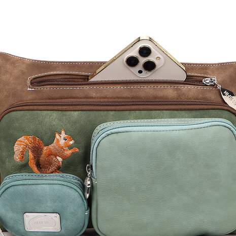 Squirrel - Bruin , Lichtblauw , Groen - SRL03