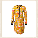 Yellow Flower zipper dress_