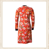 Red Flower zipper dress_