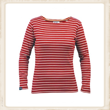 Bretons shirt lange mouw - rood naturel