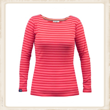 Bretons shirt lange mouw - fuchsia rood