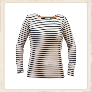 Breton shirt lange mouw - naturel navy