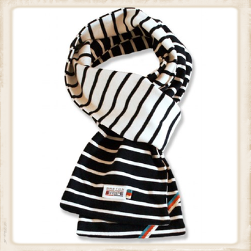 Sjaal dubbel - wit navy