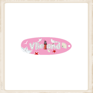 Sleutelhanger 'surfbord' Vlieland roze